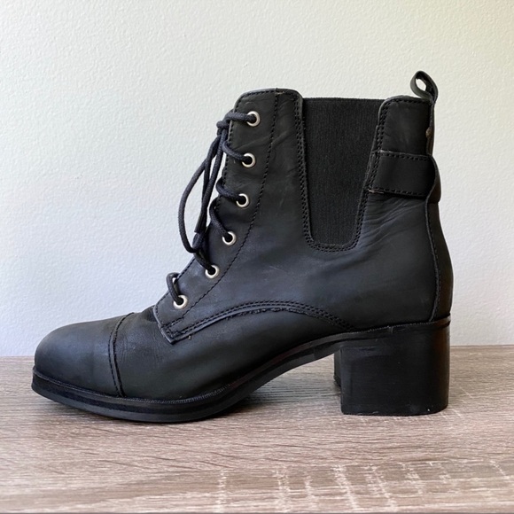 KURT GEIGER Carvela Black Lace Up Buckle Boot 38 - Picture 6 of 10